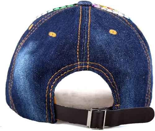Vista 5 de Gorra de béisbol ajustable con diamantes de imitación para mujer, gorra de béisbol de algodón, gorra de hip hop, gorra de sol