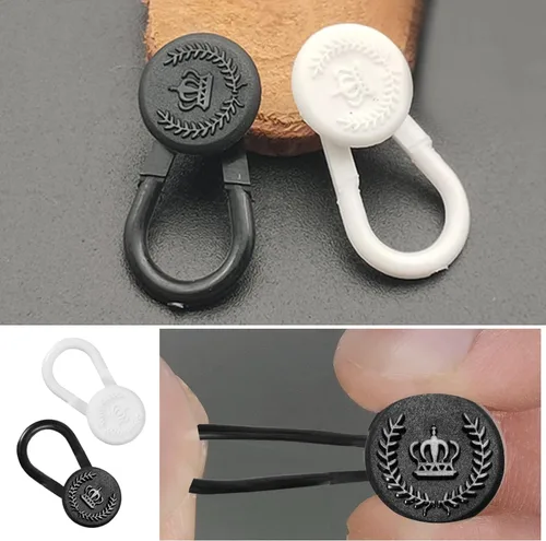 Vista 3 de 20 PCS Shirt Collar Extenders for Mens Shirts Elastic Button Extender for Pants Dress Trouser,Black &White