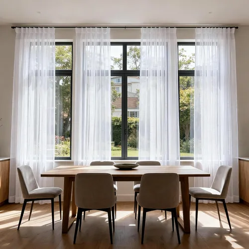 Vista 28 de Cortinas plisadas negras traslúcidas de 84 pulgadas de largo, 2 paneles para dormitorio, lino texturizado, ganchos transparentes para pista