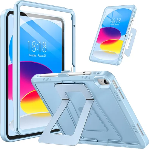 Vista 25 de DTTO Funda para iPad (A16) 11ª generación de 11 pulgadas 2025, funda para iPad de 10ª generación, soporte ajustable para vertical/paisaje, protector