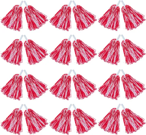 Vista 9 de Hooshing 12/24/80 PCS Pompones de Animadoras Deportivos con Espíritu Pompones de Animación de Plástico con Asas para Niños Adultos Equipo Fiesta