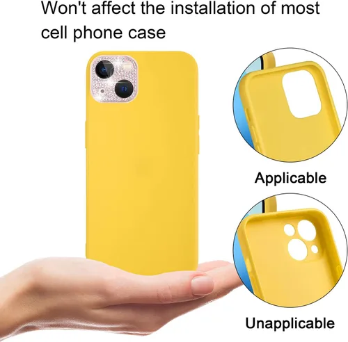 Vista 5 de Wisdompro [Paquete de 2] Protector de lente de cámara brillante para iPhone 13 de 6.1 pulgadas, para iPhone 13 Mini de 5.4 pulgadas, accesorios