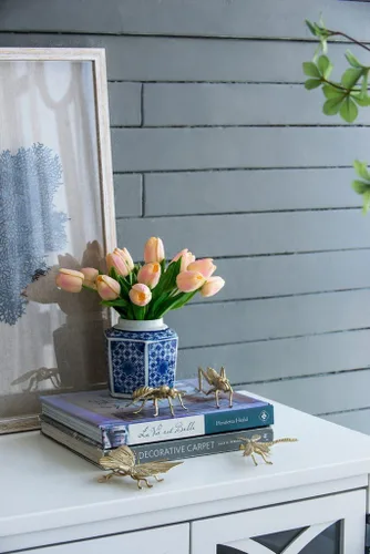 Vista 7 de T2 Concept - Juego de 3 tarros de jengibre decorativos orientales, azul y blanco, 100% porcelana, patrón floral A: 4.5 x 6 pulgadas de profundidad x