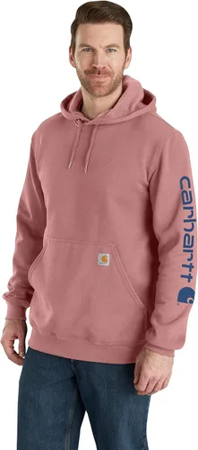 Vista 72 de Carhartt Sudadera de ajuste holgado para hombre con logotipo en la manga, de peso medio, gráfica, liquidación Terreno ámbar