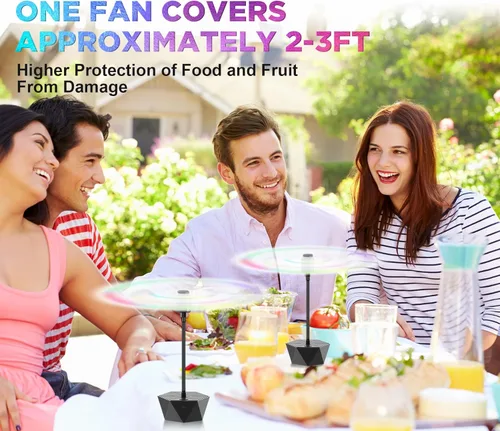 Vista 5 de Ventiladores Repelentes de Moscas para Mesas Recargables para Interiores y Exteriores para Mantener las Moscas Alejadas, Spinner de Mesa con Aspas