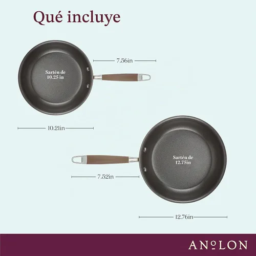 Vista 2 de Anolon Advanced Home - Juego de sartenes antiadherentes anodizadas