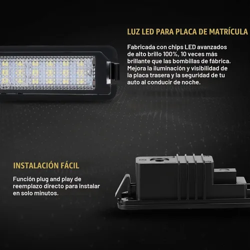 Vista 7 de D-Lumina Luces LED para matrícula, montaje de lámpara para Volkswagen VW Golf GTI MK4 MK5 MK6 MK7 CC Rabbit Polo EOS Phaeton Beetle Passat Scirocco