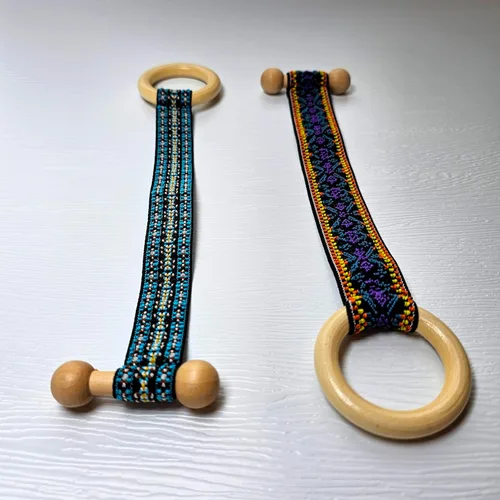 Vista 5 de 2 piezas de ligas para el cabello, accesorios para rastas, cinta elástica incrustada, soportes para cola de caballo coloridos estilo bohemio
