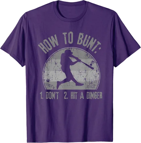Vista 73 de Cómo Bunt Don't Hit A Dinger - Camiseta divertida de béisbol y sóftbol, Negro, S