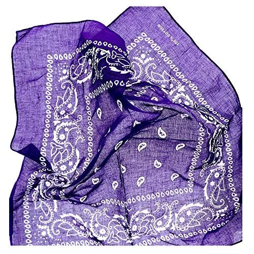 Vista 4 de OCD Bargain - Pañuelos versátiles de cachemira 100 % algodón, para diadema, banda para el cabello, pañuelo, accesorios en (paquete de 5) (morado)
