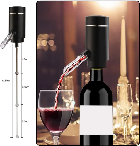 Vista 6 de Aireador eléctrico de vino, bomba dispensadora de vino, vertedor automático de vino, decantador de vino instantáneo, oxigenador de vino de un toque