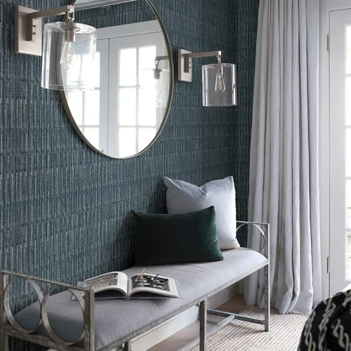 Vista 2 de Scott Living 2964-25945 Brixton Indigo Texture Papel pintado