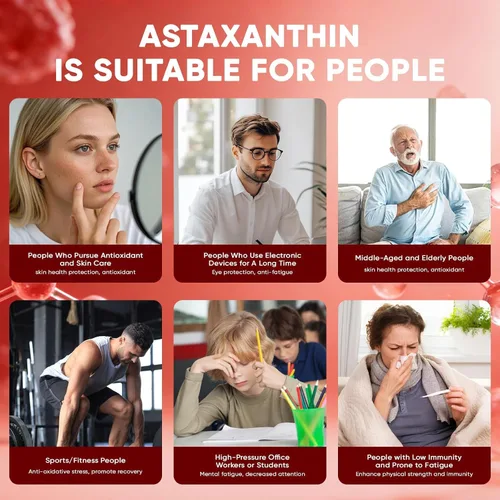 Vista 6 de Astaxantina 12 mg, suplementos antioxidantes de astaxantina premium, apoya los ojos, la piel, el sistema inmunológico, las articulaciones