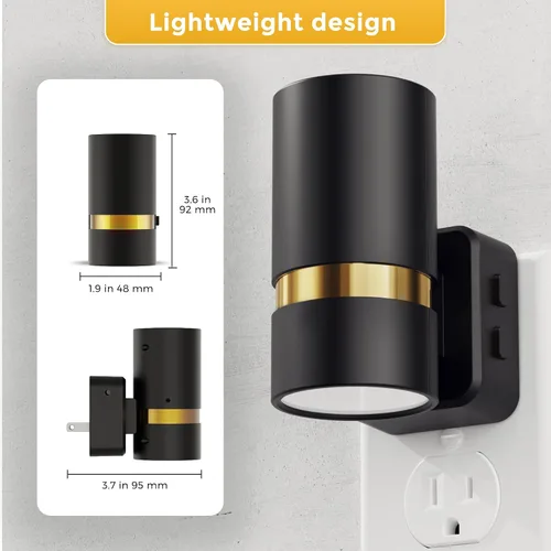 Vista 7 de L LOHAS LED Night Lights Plug into Wall 3CCT 2 Pack Amber/3000k/5000K Color Change Night Light with Dusk to Dawn Sensor, 5 Level Dimmable, Plug in