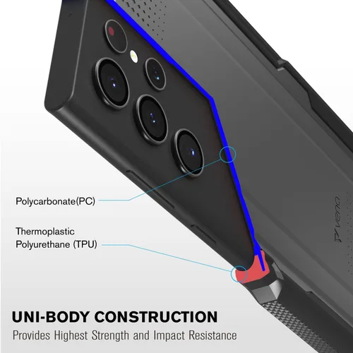 Vista 5 de VENA vArmor - Funda resistente compatible con Samsung Galaxy S22 Ultra (2022)
