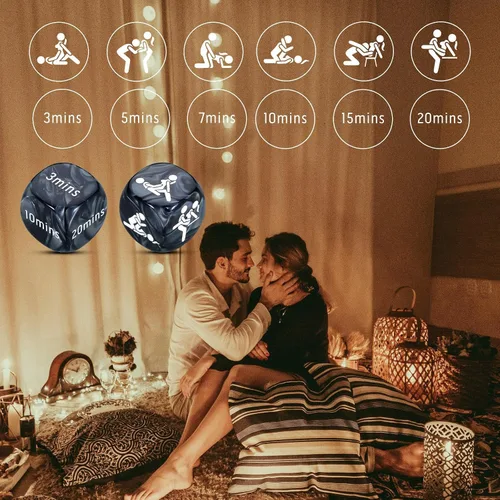 Vista 2 de Regalos de canasta abucheada para él, dados sexuales para adultos, dados de juegos sexuales, regalos de acero para parejas, regalo de despedida