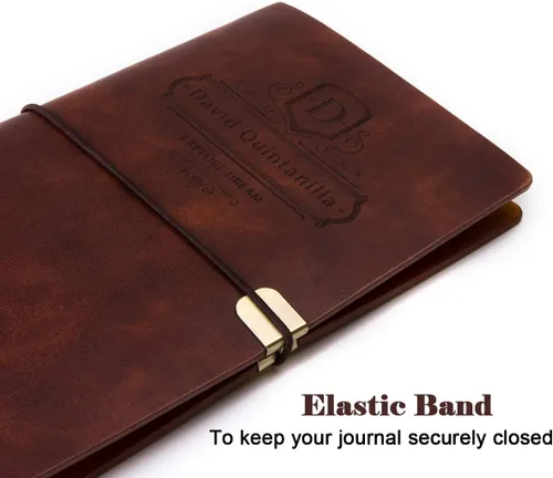 Vista 5 de Fanery Sue Diario personalizado de cuero sintético con monograma de tapa suave, cuaderno de escritura recargable de hojas sueltas con 6 anillas
