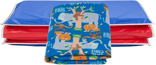Vista 10 de KinderMat + Eric Carle Kinderbundle - ABC & 123 - Alfombrilla para siesta completa y funda lavable, edición especial - 47" x 22", paquete económico
