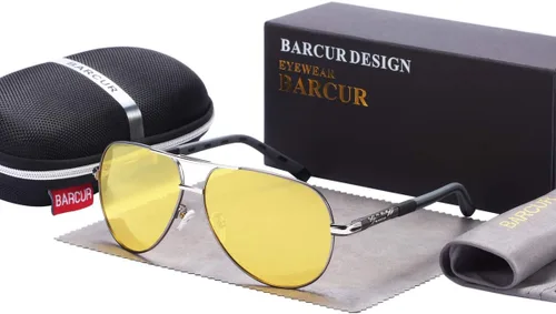 Vista 3 de Barcur Gafas de visión nocturna para conducir lentes amarillas polarizadas HD antirreflejos