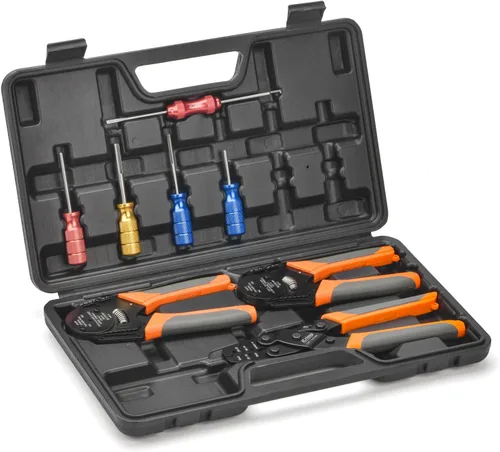 Vista 10 de iCrimp Deutsch - Kit de herramientas de crimpado de terminales de cierre y barril abierto, herramienta de extracción de Deutsch para conectores