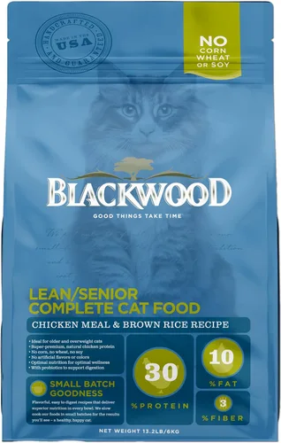 Vista 9 de Blackwood Alimento seco para gatos, fórmula magra y para personas mayores, receta de harina de pollo y arroz integral, bolsa de 4 libras, alta