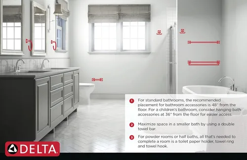 Vista 13 de Delta Faucet 134439 Providence - Accesorios de baño, gancho doble para toalla