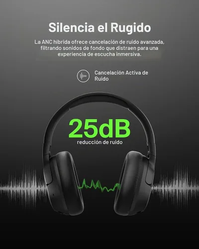 Vista 2 de Belkin SoundForm Isolate Bluetooth sobre la oreja - Auriculares híbridos con cancelación de ruido activa - Inalámbricos con 60 horas