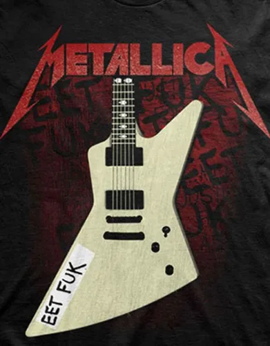 Vista 3 de Metallica T Shirt Eet Fuk Band Logo Official Mens Black