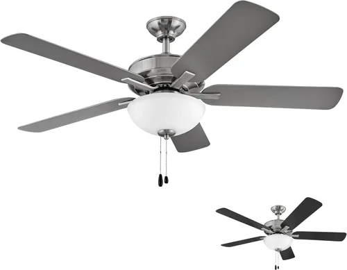Vista 6 de Hinkley Metro - Ventilador de techo iluminado de perfil bajo de 52 pulgadas con luz LED, ventilador de techo de interior con doble montaje