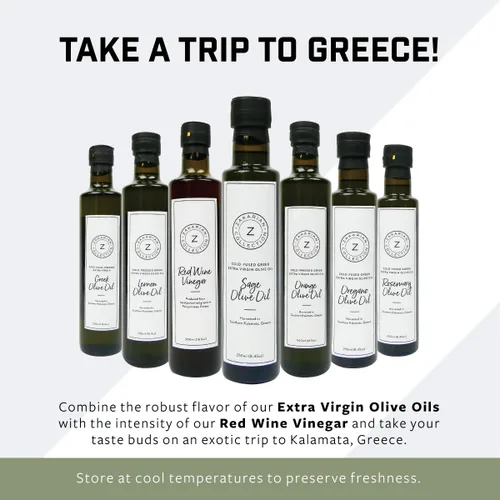 Vista 6 de Zakarian: Aceite de oliva de salvia extra virgen prensado en frío, hecho de aceitunas griegas orgánicas y salvia, 8.5 fl oz, ultra premium, baja