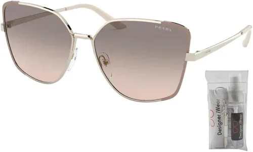 Vista 2 de Prada PR60XS Irregular Sunglasses for Women BUNDLE With Designer iWear Complimentary Eyewear Kit