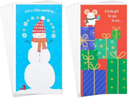 Vista 10 de Hallmark Peanuts - Juego de tarjeteros o portamonedas de Navidad, Charlie Brown y Snoopy (36 tarjetas con sobres)