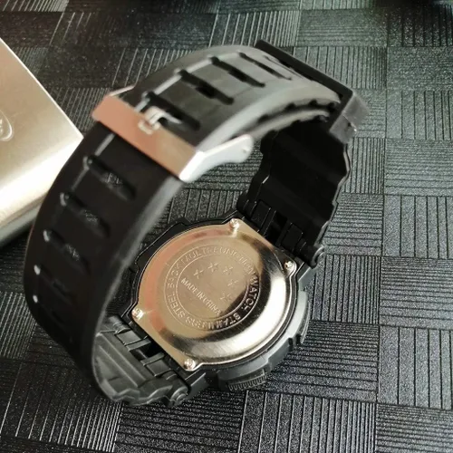 Vista 5 de Alarma militar digital LED de goma para hombre, reloj de fecha, impermeable, deportivo, de cuarzo, deportivo, deportivo, para teléfono