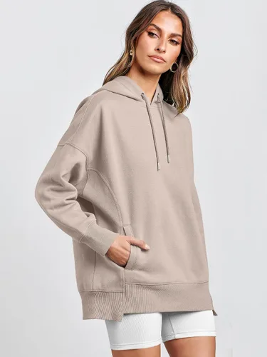 Vista 5 de ANRABESS Sudaderas con capucha de gran tamaño para mujer, sudadera de forro polar 2024, trajes de moda para adolescentes y niñas