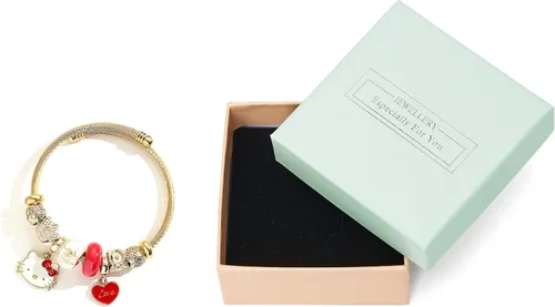 Vista 3 de Sicpfuj Bonitas pulseras para mujeres y niñas, pulsera ajustable de acero inoxidable de dibujos animados, gran regalo de joyería para esposa, novia