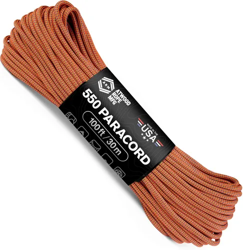 Vista 12 de Atwood Rope MFG Cuerda de paracaídas de nailon 550 que cambia de color, 100 pies, 7 hebras, equipo de supervivencia exterior, fabricado en Estados