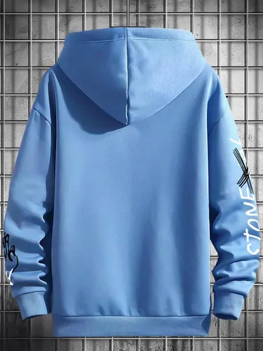Vista 2 de WDIRARA Sudadera con capucha y cordón de manga larga con capucha y bolsillo para hombre