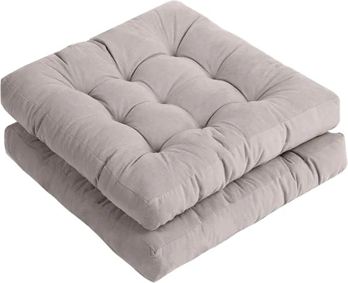 Vista 12 de Tiita Cojín de suelo de 22 pulgadas, cojín redondo para silla de exterior Redondo beige