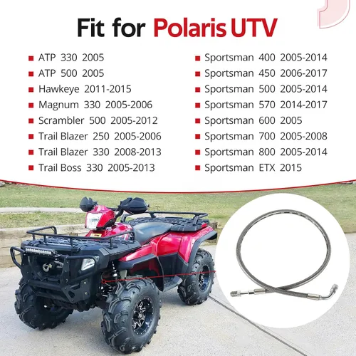 Vista 2 de Manguera de freno delantero izquierdo para Polaris Sportsman 400 450 500 570 600 700 800 Scrambler 500 Trail Blazer 250 330 Trail Boss 330 Magnum