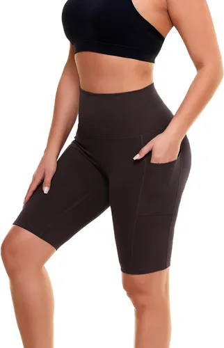 Vista 71 de Biker Shorts for Women with Pockets - 8"/5"/3" Booty Black Spandex Shorts Verde militar