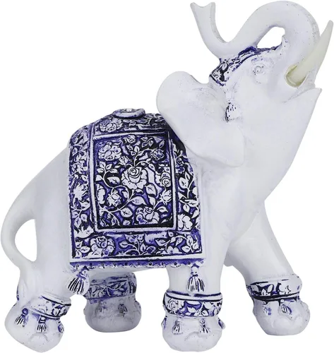 Vista 5 de Decoración de estatua de elefante de animal, figura de resina para el hogar, simulación, linda estatua de animal, riqueza, figura de elefante
