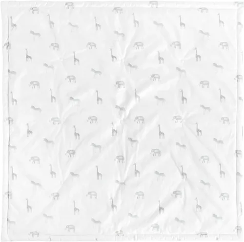 Vista 6 de Lush Decor Jungle Adventure - Tapete cuadrado para bebé con borde, 35 x 35 pulgadas, gris