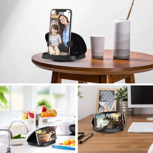 Vista 7 de Soporte de teléfono celular para automóvil, soporte vertical horizontal para teléfono con rotación de 360° para tablero de instrumentos compatible
