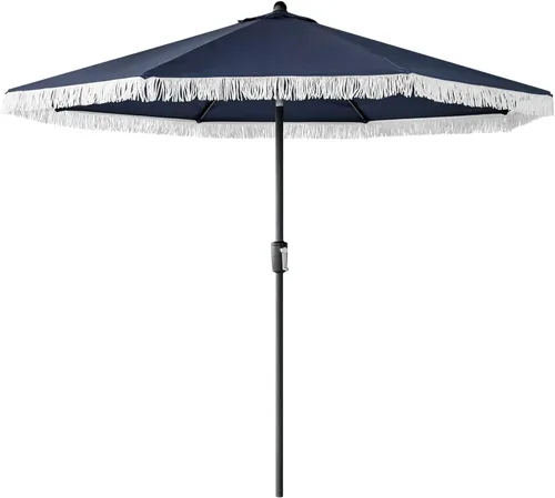 Vista 10 de Tempera Sombrillas de mesa festoneadas de 9 pies con inclinación automática para patio, con toldo resistente a la decoloración, 8 barras