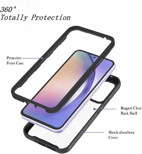 Vista 3 de Funda compatible con Xiaomi Poco X3 NFC, compatible con Xiaomi Poco X3 Pro/Poco X3 Ring Stand 3 en 1, color negro