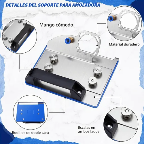 Vista 3 de Lothee Herramienta de chaflán de azulejos de 45 grados, soporte de amoladora angular para herramientas de corte de chaflán de azulejos de 45°