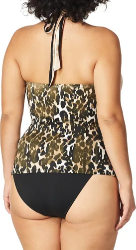 Vista 2 de Calvin Klein - Tankini convertible para mujer con control de barriga