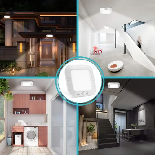 Vista 2 de LINEWAY Luz de techo con sensor de movimiento - Luz LED activada por movimiento para interiores, 6000K, 180LM, funciona con batería para armario