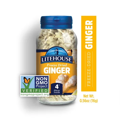 Vista 6 de Litehouse Jengibre liofilizado - Copos de jengibre, sustituto del jengibre fresco, perfecto para el té, raíz de jengibre seco orgánico, sin OMG, sin