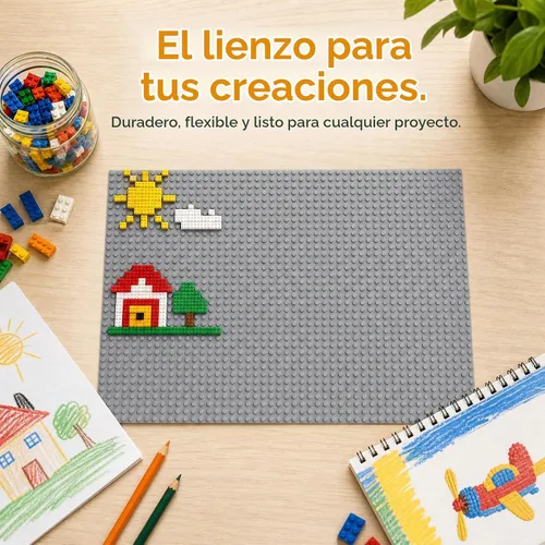Vista 6 de ZENFUN Paquete de 4 placas base de construcción para ladrillos de construcción, 10 x 15 pulgadas, placas base de construcción clásica compatibles